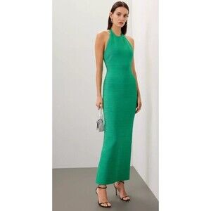 Herve Leger Green Bandage Wrap Dress Size Medium Green